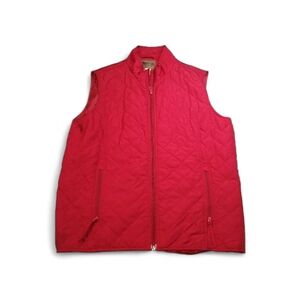 Magellan Sportswear Red Quilted Puffer Vest Size Large Cabincore Gorpcore